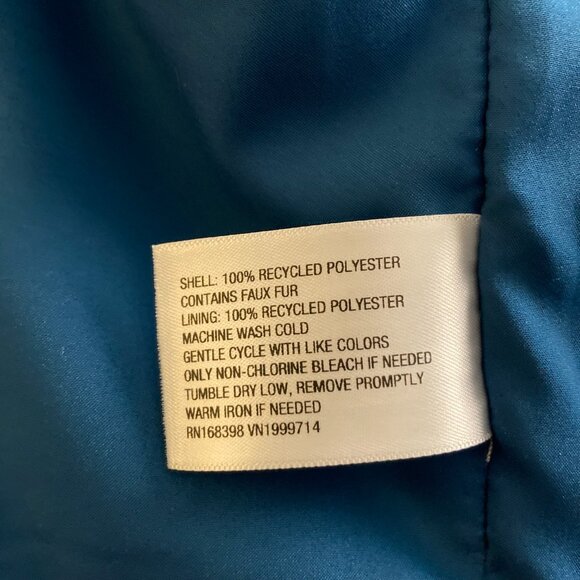 Excellent Condition, SZ L, Fuzzy Feathery Bolero Jacket, Teal Blue - Picture 6 of 6